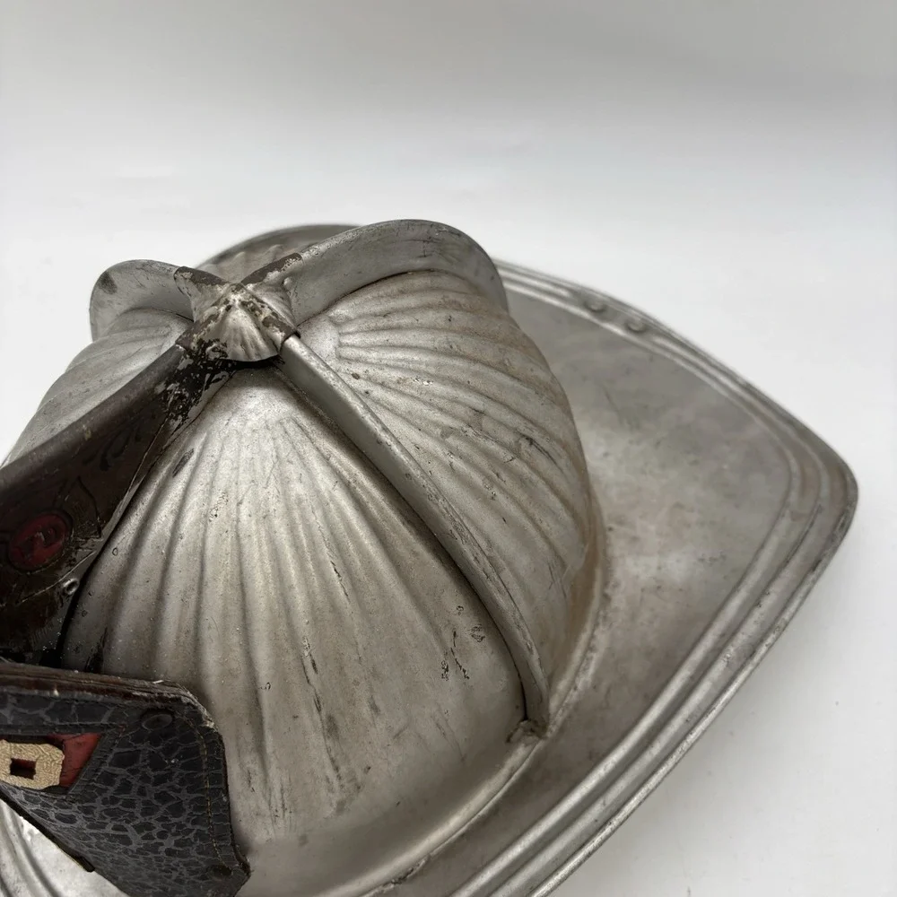 Vintage Firefighter Helmet Cairns & Brother Chief Fire Helmet #1 Metal Silver